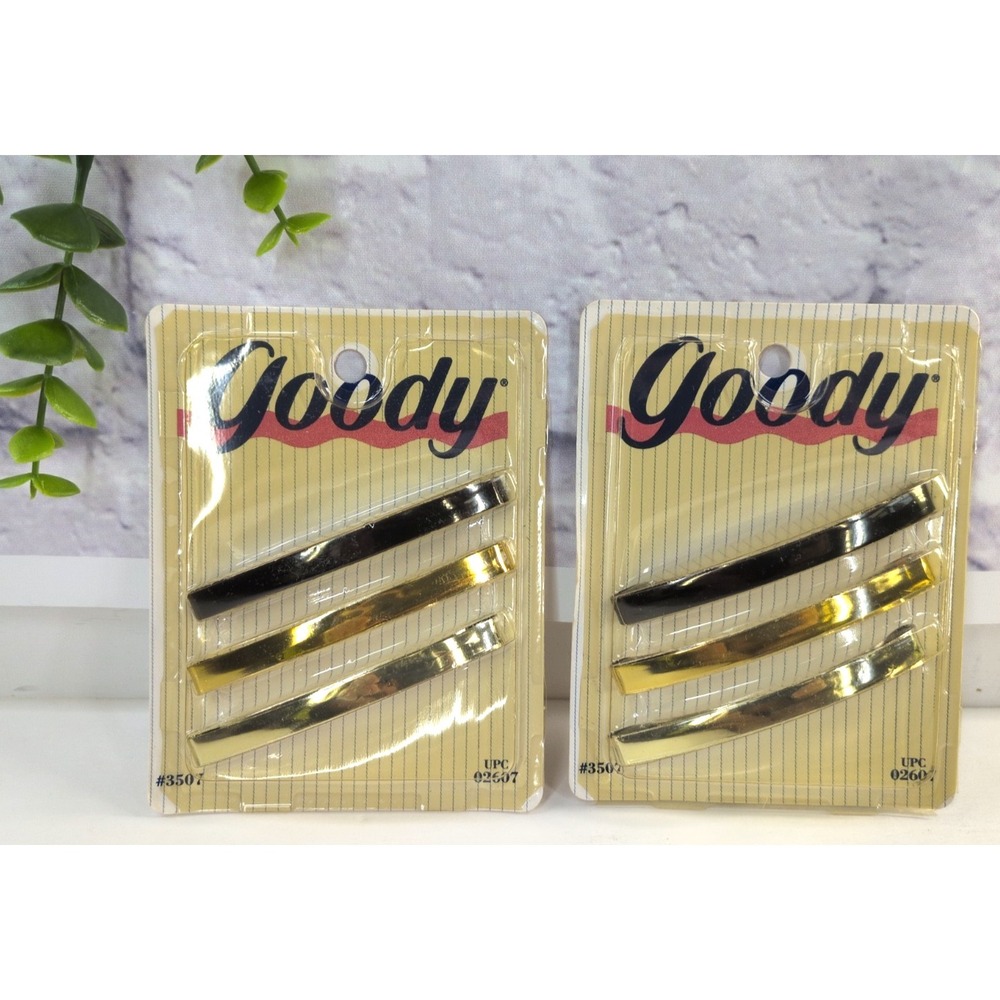 VINATGE 1990 NEW LOT😍Goody 3 Inch Pack Of 3 Barrettes #3507 Made USA Black Gold